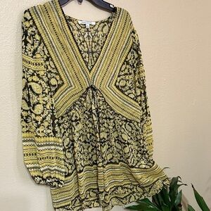 Rose & Olive Yellow and Black Floral Blouse
